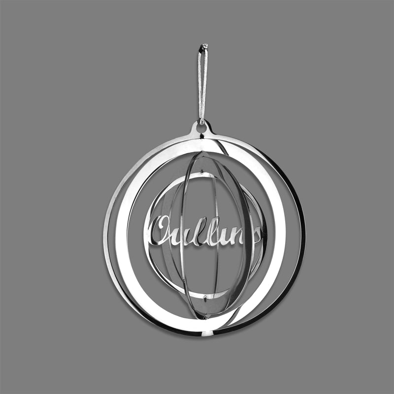 Boule de Noël 3D personnalisée – décor métal Ø 80 mm, finitions chrome ou or