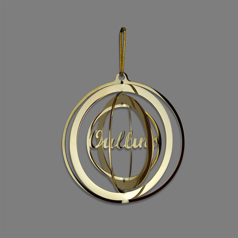 Boule de Noël 3D personnalisée – décor métal Ø 80 mm, finitions chrome ou or