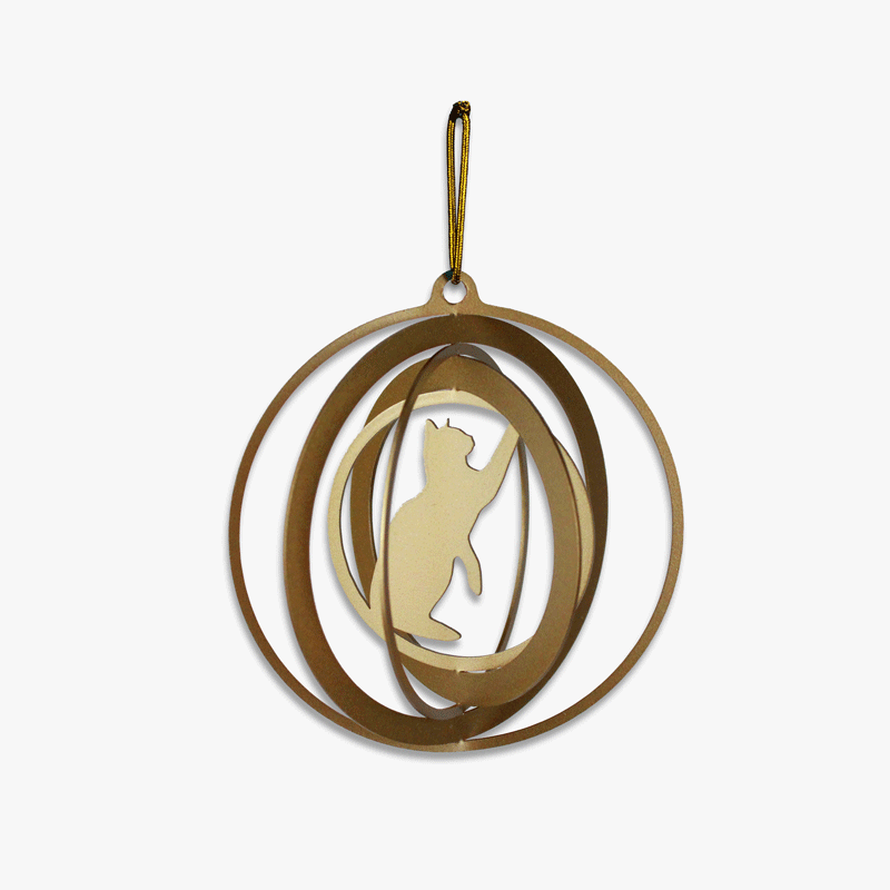 Chat 3D Standard – Sculpture métal pour arbre de Noël