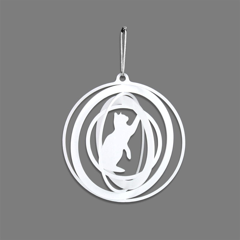 Chat 3D Standard – Sculpture métal pour arbre de Noël