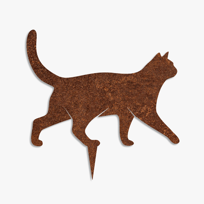 Chat qui marche – Silhouette décorative en métal pour jardin ou terrasse