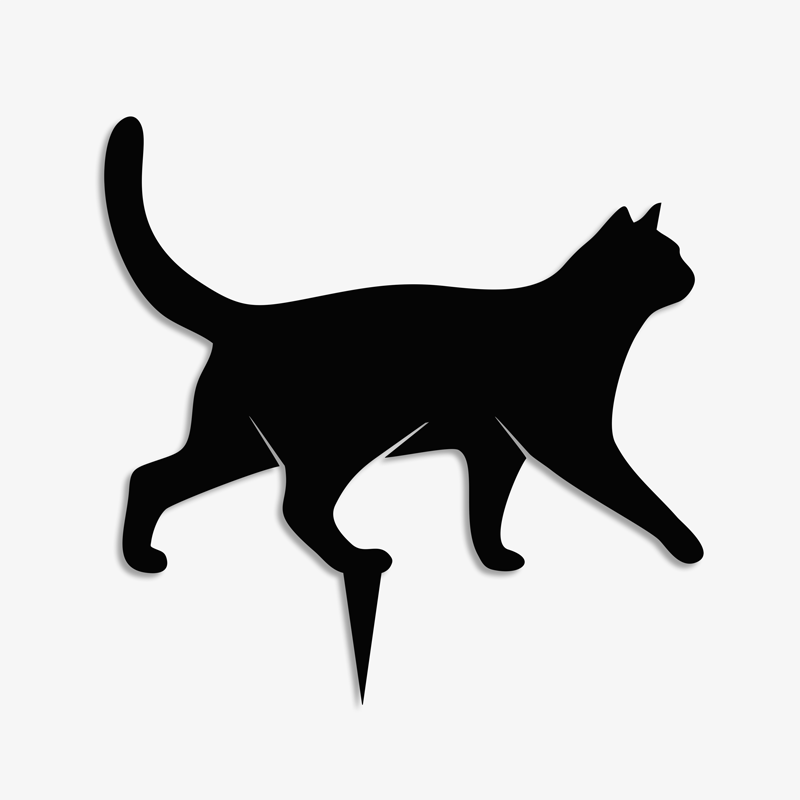 Chat qui marche – Silhouette décorative en métal pour jardin ou terrasse