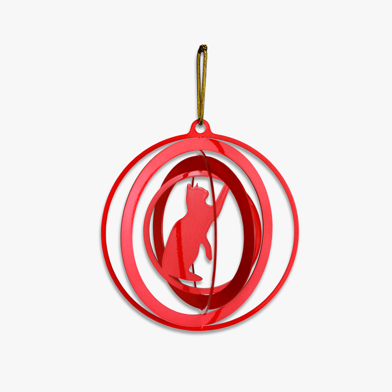 Chat 3D Exclusive – Sculpture métal pour arbre de Noël