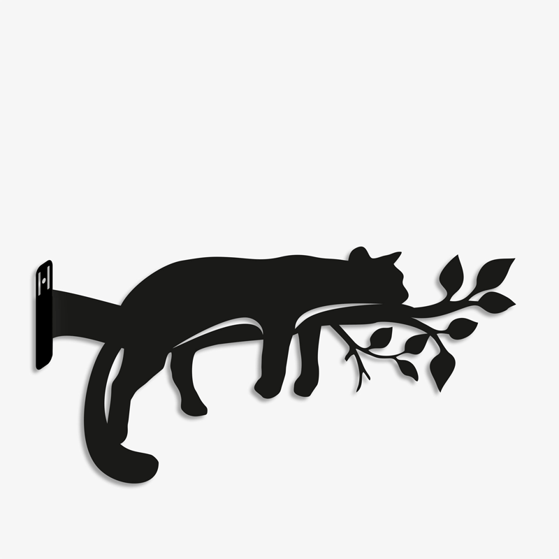 Chat “Siesta” – Silhouette décorative en métal pour jardin et terrasse