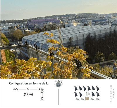 Kit de protection pour balcons et terrasses en forme de L 12m - Catsafe