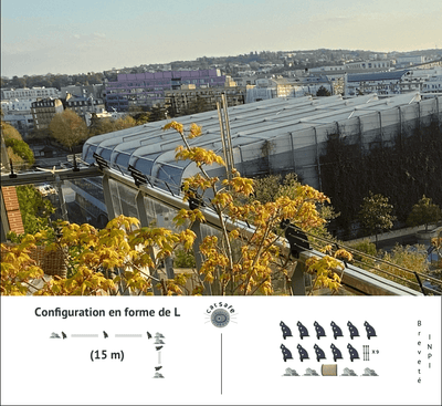 Kit de protection pour balcons et terrasses en forme de L 15m - Catsafe