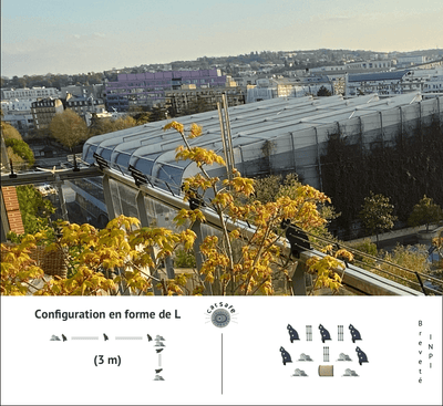 Kit de protection pour balcons et terrasses en forme de L 3m - Catsafe