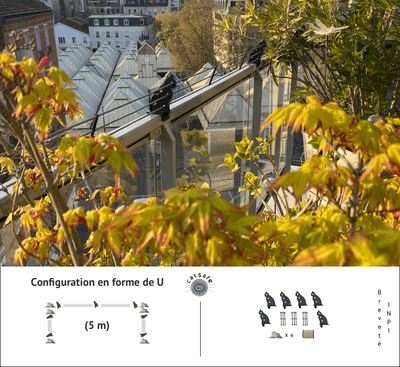 Kit de protection pour balcons en forme de U de 3m - Catsafe